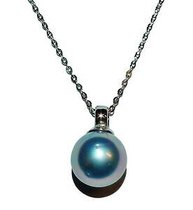 �y���������z�l�b�N���X�@�z���C�g�S�[���h�y���_���g�`�F�[��fully hallmarked 18ct white gold amp; freshwater pearl pendant amp; chain was 160