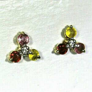 yzlbNX@kS[hCG[Tt@CAX^bhCO9ct 9k gold ruby padparadscha amp; yellow sapphire stud earrings