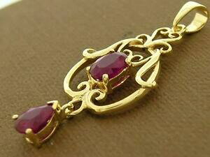 yzlbNX@CG[S[hr[y_grNgAXN[pe040 genuine 9ct 9k yellow gold natural ruby filigree pendant victorian scrolls
