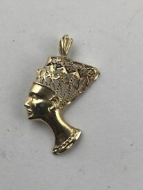 【送料無料】ネックレス　kイエローゴールドエジプトネフェルティティペンダントチャーム 14k yellow gold egyptian queen nefertiti filigree detailed pendant charm