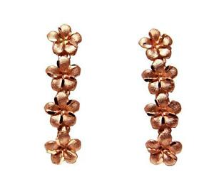 【送料無料】ネックレス ソリッドｋローズゴールドハワイアンプルメリアイヤリングsolid 14k rose gold hawaiian 7mm plumeria flower dangle earrings