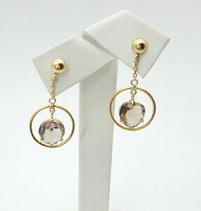 yzlbNX@fB[XCOCG[S[hI[vT[NuEX[L[NI[cCOladies dangle earrings 9ct yellow gold open circle amp; brown smoky quartz ear
