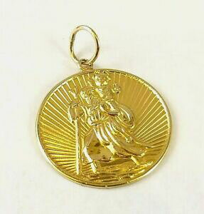 yzlbNX@Eh\bhS[hZgNXgt@[y_gbeautiful round 9ct solid gold saint christopher pendant full british hallmark