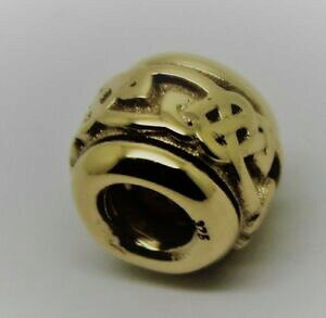 �y���������z�l�b�N���X�@�C�G���[�S�[���h�u���X���b�g�G�N�X�v���X�Z���e�B�b�N�b�h�N���_�r�[�h9ct yellow gold 3d celtic claddagh bead for charm bracelet *free express post