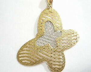 �y���������z�l�b�N���X�@�y���_���g�S�[���hkt�y���_���gpendant gold 18kt 750 butterfly bicolor pendant butterfly white