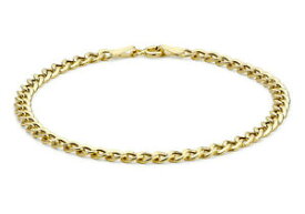 【送料無料】ネックレス　9ctイェローゴールド18cm79ct yellow gold hollow flat curb bracelet 18cm7