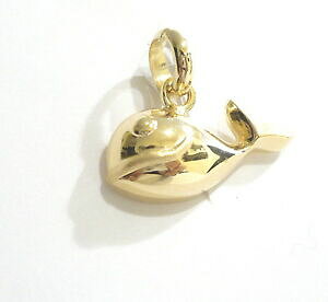 �y���������z�l�b�N���X�@�C�G���[�S�[���h�y���_���g�z�G�[���T�e���N�W��yellow gold pendant 18kt 750 whale amp; shiny satin whale fish sea