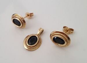 yzlbNX@\bhS[hTt@CAy_gCOZbg9k solid gold and sapphire pendant amp; earrings set 381g
