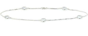 yzlbNX@kzCgS[hEhVFCvNANH[cC`14k white gold anklet with round shape clear quartz gemstones 95 inches