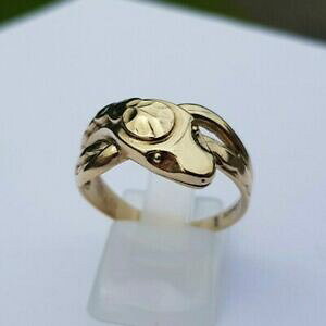 �y���������z�l�b�N���X�@�S�[���h�X�l�[�N�����O�T�C�Ylovely 9ct gold snake ring size t