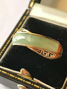 �y���������z�l�b�N���X�@���f�B�[�X�����O listingstunning heavy 9ct gold jade ladies ring free pamp;p
