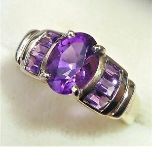 �y���������z�l�b�N���X�@9ct�A���W�X�g�T�C�Yo9ct gold amethyst ring, size o