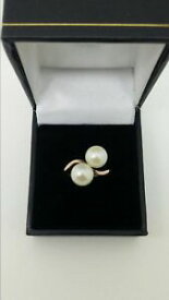 【送料無料】ネックレス　イエローゴールドパールリングサイズ9ct yellow gold pearl ring size l