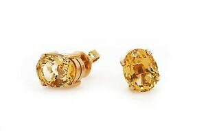 yzlbNX@CG[S[hI[oVgNH[cX^bhCO10k yellow gold oval citrine quartz gemstone stud earrings
