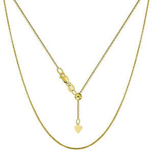 yzlbNX@CG[S[h{bNX`F[C`14k yellow gold adjustable box chain, width 07mm, lenght 22 inch