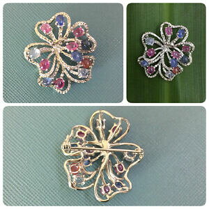 yzlbNX@r}J[Tt@CAJ{Vy_gu[`burma natural assorted colour cabochon sapphire pendant brooch