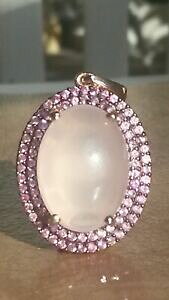 yzlbNX@aaa[YR[csNTt@CAy_gaaa gem quality rose quartz and pink sapphire halo design pendant