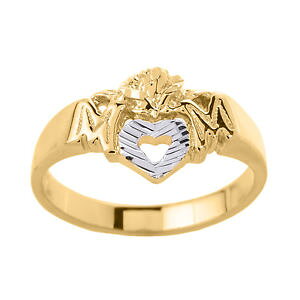 �y���������z�l�b�N���X�@�S�[���h�I�[�v���n�[�g�����O10k gold mom with open heart mothers ring