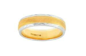 yzlbNX@9ct yellow and white gold5mmheavy weight wedding ringTCYr9ct yellow and white gold 5mm heavy weight wedding ring size r