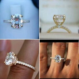 【送料無料】ネックレス　ホワイトオーバルスターリングシルバー3ct white oval cut moissanite engagement wedding ring 925 sterling silver ygp
