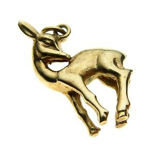 �y���������z�l�b�N���X�@���B���e�[�W�S�[���h�����h���V�J�O����vintage 9ct gold london 1967 hallmark deer charm heavy 52 grams