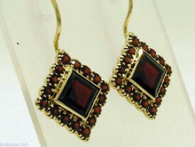 【送料無料】ネックレス　ce1659ct solidゴールドnatural garnet clusterイアリングce165 gorgeous genuine 9ct solid gold natural garnet cluster earrings