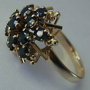 yzlbNX@S[hTt@CANX^Ostriking 14ct gold amp; sapphire tiered cluster ring