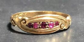 【送料無料】ネックレス　ビンテージゴールドルビーリングサイズbeautiful vintage 18ct gold ruby ring size n12 ga