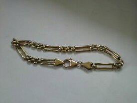 【送料無料】ネックレス　ファンシーブレスレットゴールドバーリンクfancy bracelet 9ct gold bar and link design