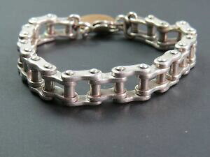 yzlbNX@re[WX^[OVo[oCN`F[NuXbgheavy vintage sterling silver bike chain link bracelet c1990