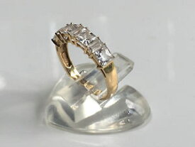 【送料無料】ネックレス　セットリングサイズsparkling 14ct solid gold fully hallmarked 5 set stone ring size m
