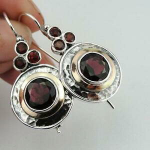 yzlbNX@n_fUCi[CG[S[hX^[OVo[K[lbgCO~hadar designers handmade long 9k yellow gold sterling silver garnet earrings ms