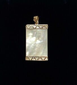 �y���������z�l�b�N���X�@�y���_���g9ct�C�F���[�S�[���h32mm 29�O����fine mother of pearl pendant 9ct yellow gold length 32 mm 29 grams