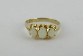 【送料無料】ネックレス　オーストラリアゴールドオパールリングサイズサイズaustralian 15ct gold and opal three stone ring, uk size n, us size 65