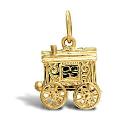 【送料無料】ネックレス　イエローゴールドキャリッジワゴンペンダントforever mine fine solid 9ct yellow gold opening carriage wagon charm pendant