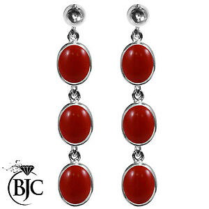 yzlbNX@X^[OVo[gvX^bhCOhbvbjc sterling silver natural red coral triple drop dangling studs earrings