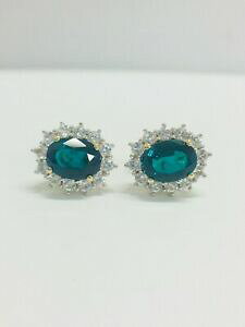 yzlbNX@CG[S[hX^bhCOGhzCgTt@CA9ct yellow gold stud earrings,oval created emerald amp; white sapphire,320gms 9ct