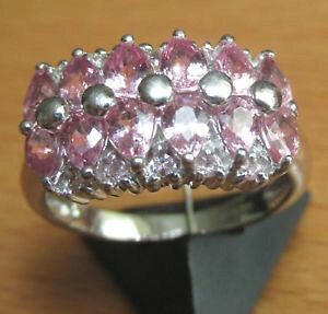yzlbNX@zCgS[h}`iVsNTt@CANX^OTCYsecondhand 9ct white gold multi pear shaped pink sapphire cluster ring size n