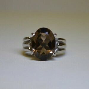 yzlbNX@X[L[NI[cS[hOTCY** smokey quartz 9ct gold ring *size n*