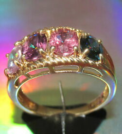 【送料無料】ネックレス　ゴールドサファイアリングサイズbeautiful secondhand 9 ct gold muliti coloured sapphire ring size n12