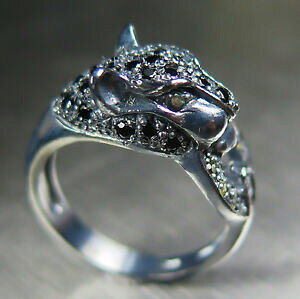 yzlbNX@XslX^[OVo[pT[OTt@CAnatural spinel, alexandrites sapphires oxidized sterling 925 silver panther ring