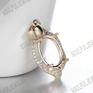 yzlbNX@t@bV}Egy_g\bhkCG[S[hfashion pave oval 10x8mm semi mount gemstone fine pendant solid 14k yellow gold