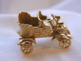 【送料無料】ネックレス　ゴールドビンテージカーstunning very heavy 9ct gold large old vintage car charm has moving wheels