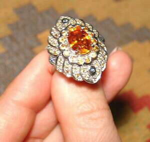 yzlbNX@IWK[lbgTt@CAVo[Oearth mined natural orange 100 original garnet amp; sapphire silver ring lk