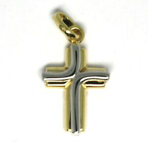 �y���������z�l�b�N���X�@�N���X�y���_���g�z���C�g�S�[���h�C�^���Across pendant white gold and white 18k 750 stylized made in italy jewel