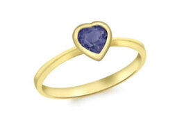 【送料無料】ネックレス　イエローゴールドアイオライトハートリング9ct yellow gold iolite heart ring