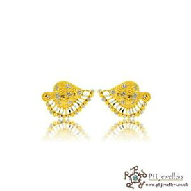 【送料無料】ネックレス　22ct 916イェローゴールドファンイアリングte7822ct 916 hallmark yellow gold fan earring te78