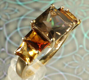 yzlbNX@kCG[S[hVg}fCVgX[L[NI[cOnwt 14k yellow gold citrine, madeira citrine amp; smoky quartz 5stone ring sz 7