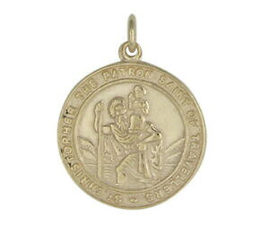 yzlbNX@S[hZgNXgt@[y_ggenuine 9ct gold yellow large circular st christopher pendant