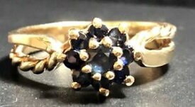 【送料無料】ネックレス　ビンテージゴールドサファイアリングサイズbeautiful vintage 10ct gold sapphire ring size l,256g